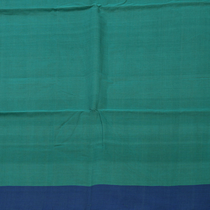 Hayagrivas Rama Green Pure Cotton Saree with Blue Border KBE1476J8-2