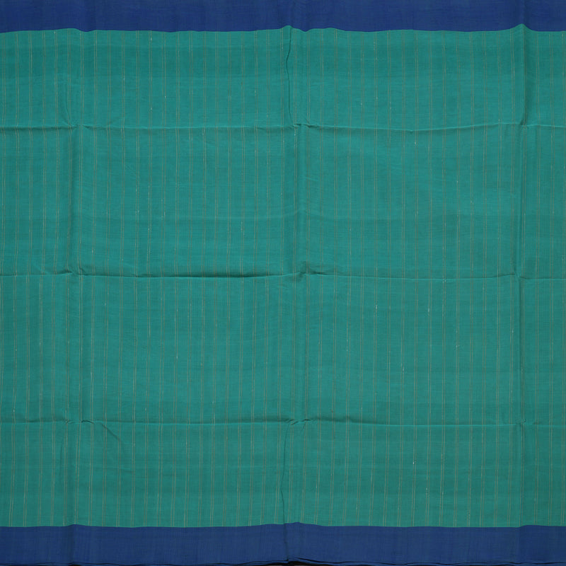 Hayagrivas Rama Green Pure Cotton Saree with Blue Border KBE1476J8-2