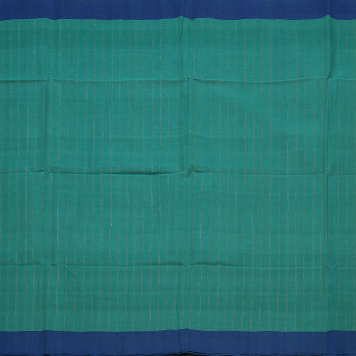 Hayagrivas Rama Green Pure Cotton Saree with Blue Border KBE1476J8-2