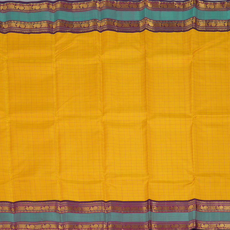 Hayagrivas Handloom Kanjivaram Silk Saree in Stunning Mustard Yellow KBE147D5-2