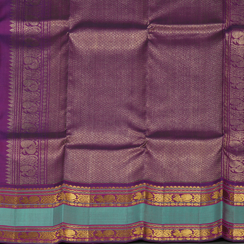 Hayagrivas Handloom Kanjivaram Silk Saree in Stunning Mustard Yellow KBE147D5-2