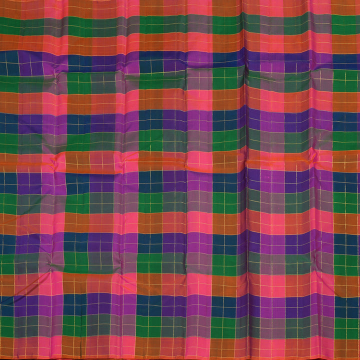 Hayagrivas Handloom Multicolour Checks Kanjivaram Silk Saree KBE1480J1-1