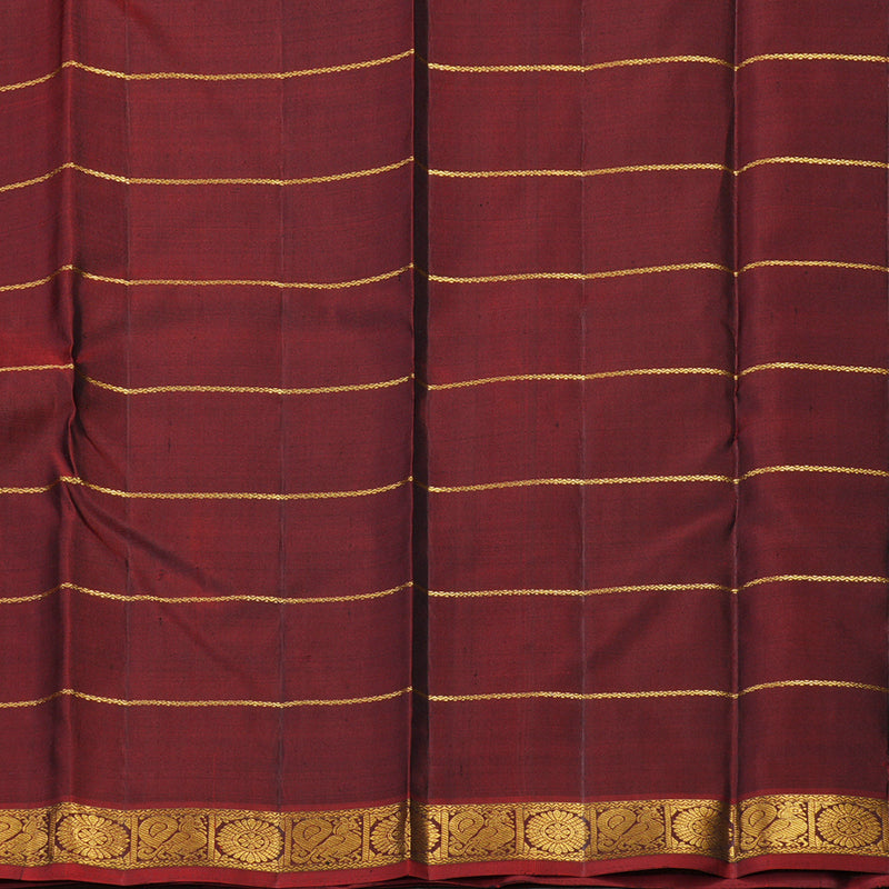 Hayagrivas Handloom Bottle Green Kanjivaram Silk Saree with Wine Maroon Border KBE1480J8-1