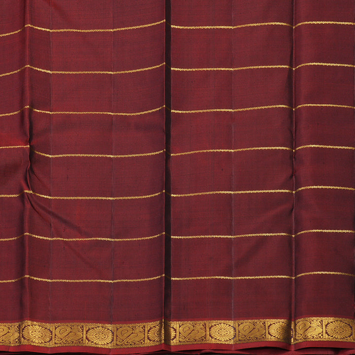 Hayagrivas Handloom Bottle Green Kanjivaram Silk Saree with Wine Maroon Border KBE1480J8-1