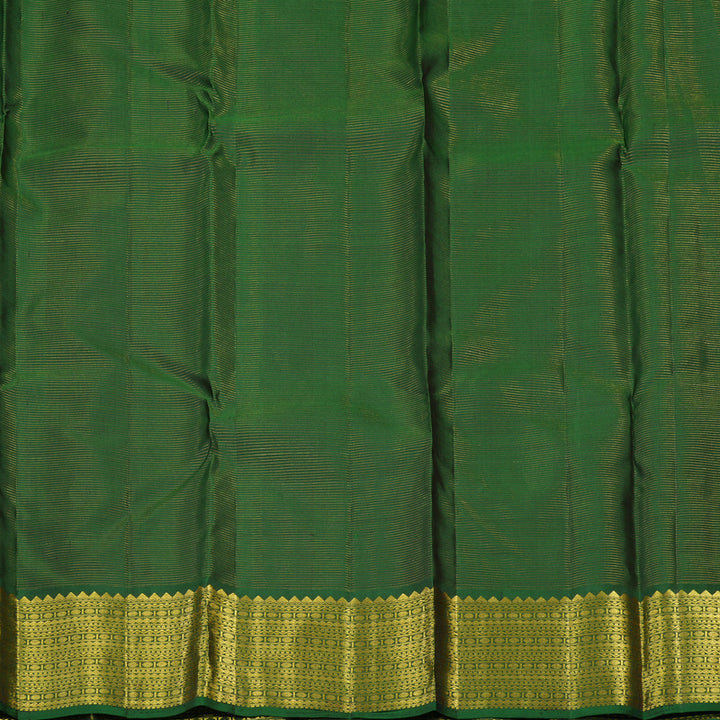 Hayagrivas Handloom Dark Green Kanjivaram Silk Saree KBE1482J10-2