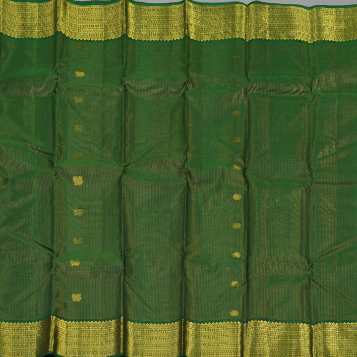 Hayagrivas Handloom Dark Green Kanjivaram Silk Saree KBE1482J10-2