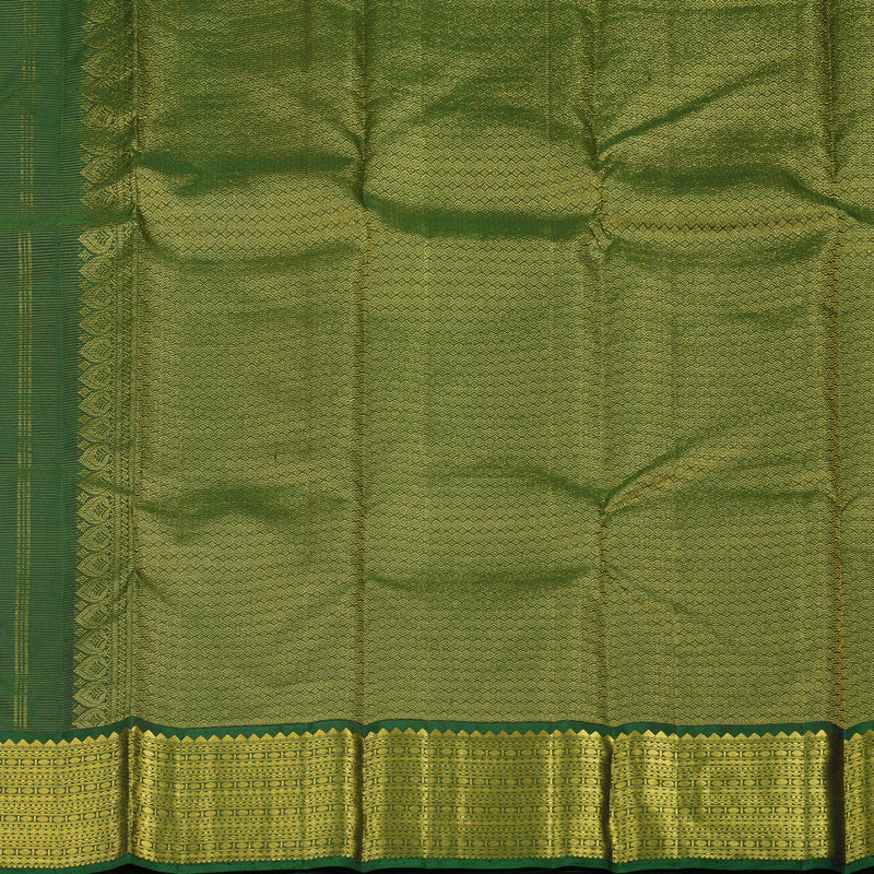 Hayagrivas Handloom Dark Green Kanjivaram Silk Saree KBE1482J10-2