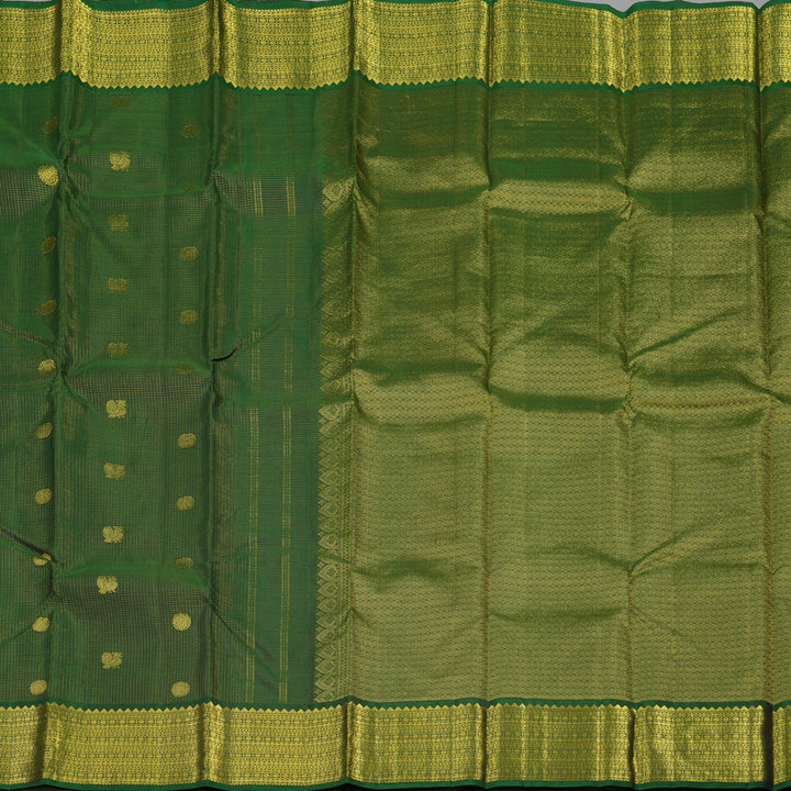 Hayagrivas Handloom Dark Green Kanjivaram Silk Saree KBE1482J10-2
