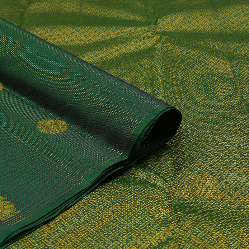Hayagrivas Handloom Dark Green Kanjivaram Silk Saree KBE1482J14-4