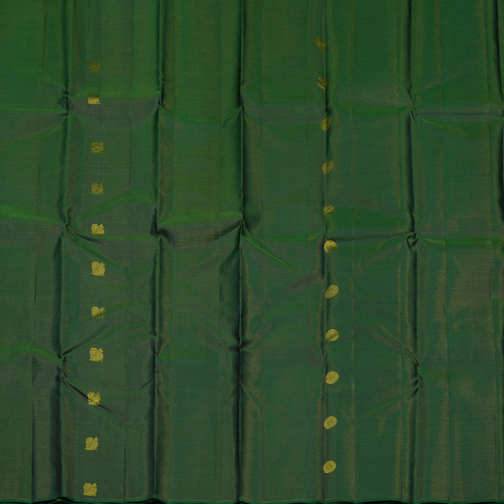 Hayagrivas Handloom Dark Green Kanjivaram Silk Saree KBE1482J14-4