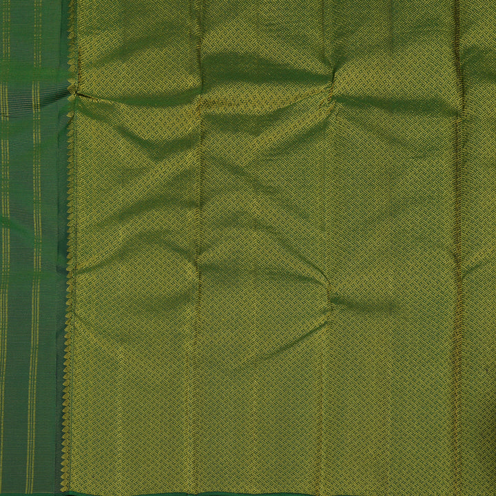 Hayagrivas Handloom Dark Green Kanjivaram Silk Saree KBE1482J14-4