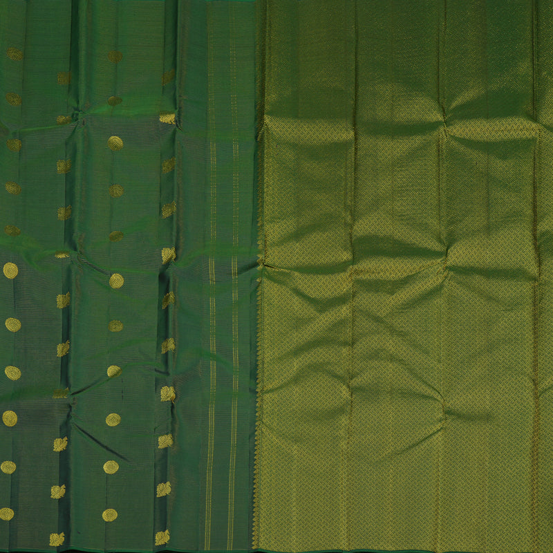 Hayagrivas Handloom Dark Green Kanjivaram Silk Saree KBE1482J14-4