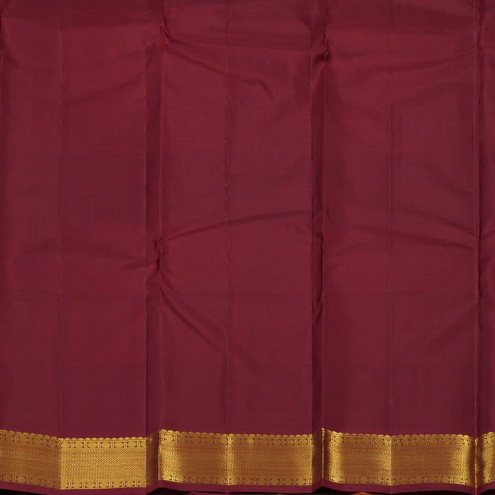 Hayagrivas Paalum Pazhamum Checks Kanjivaram Silk Saree with Maroon Blouse & Pallu KBE1482J8-4