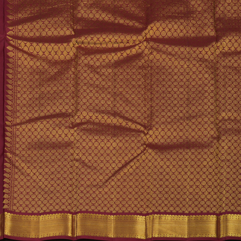 Hayagrivas Paalum Pazhamum Checks Kanjivaram Silk Saree with Maroon Blouse & Pallu KBE1482J8-4