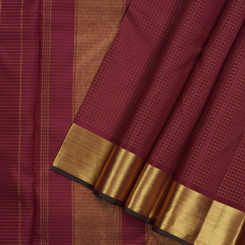 Hayagrivas Handloom Koorai Araku Maroon Kanjivaram Silk Saree KBE1482J9-1