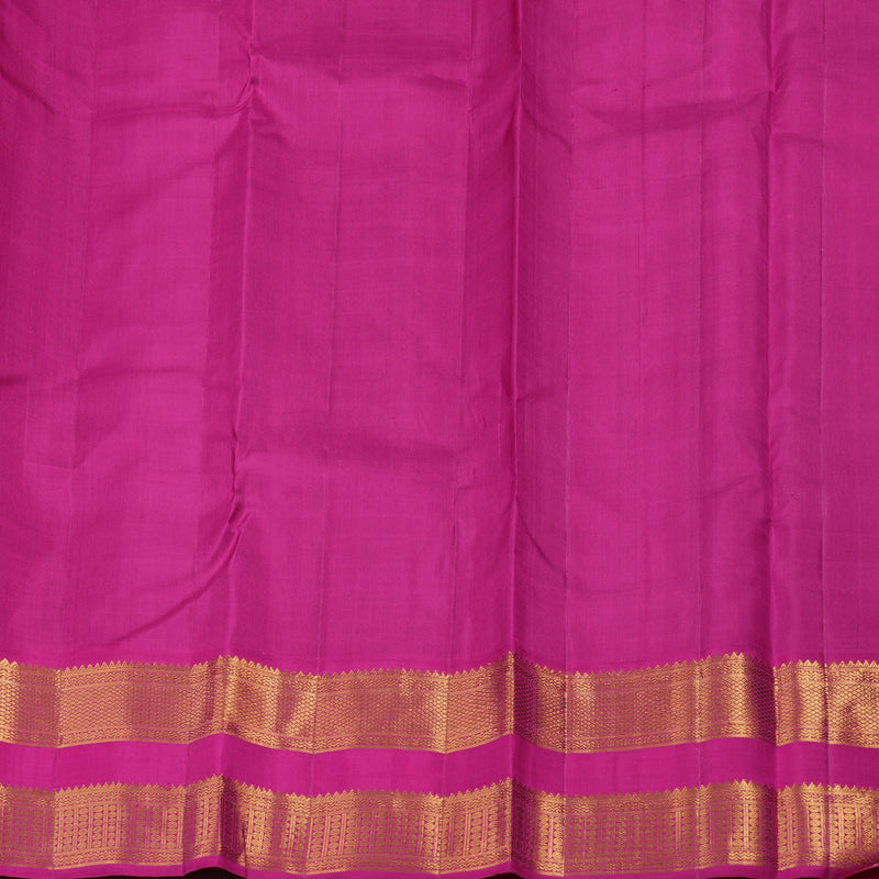 Hayagrivas Handloom Deep Violet Kanjivaram Silk Saree with Rani Pink Border KBE1484J2-1