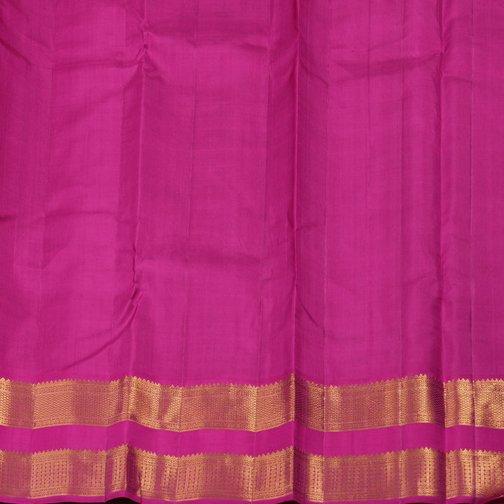 Hayagrivas Handloom Deep Violet Kanjivaram Silk Saree with Rani Pink Border KBE1484J2-1