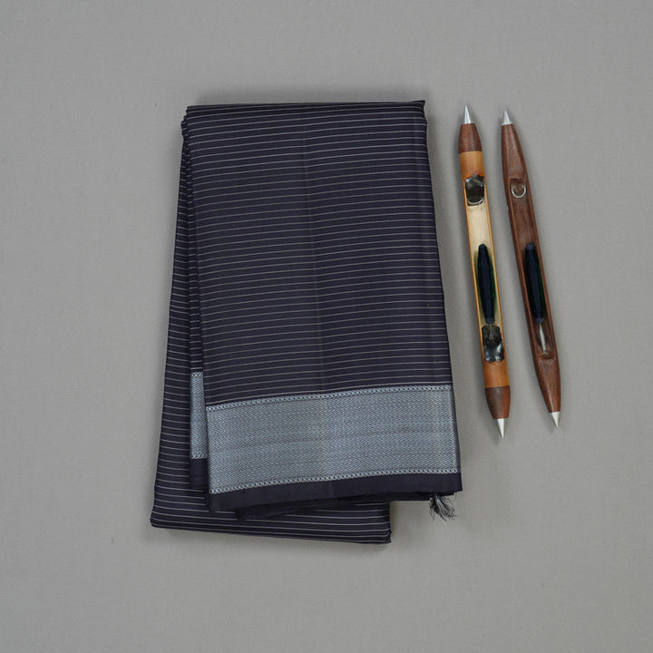 Hayagrivas Handloom Karum Neelam Kanjivaram Silk Saree with Karum Neelam Border KBE1484J6-1