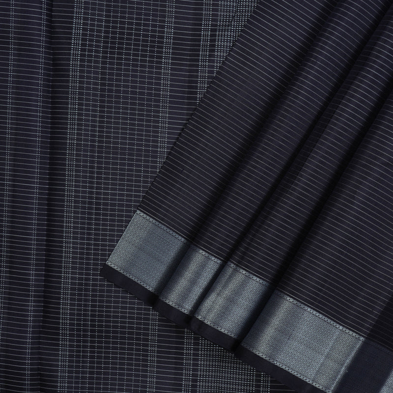 Hayagrivas Handloom Karum Neelam Kanjivaram Silk Saree with Karum Neelam Border KBE1484J6-1