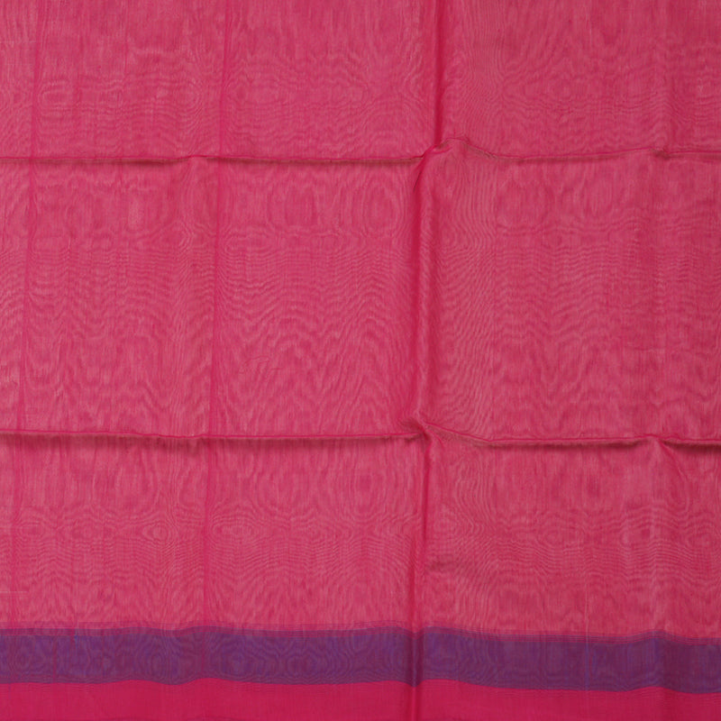 Hayagrivas Half Dutch White Pure Kora Silk Cotton Saree with Light Pink Border KBE1485J1-1