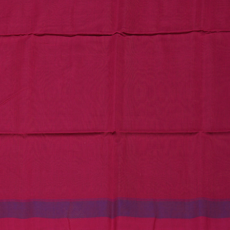 Hayagrivas Handloom Deep Sampanga Green Pure Kora Silk Cotton Saree with Pink & Blue Border KBE1485J1-2