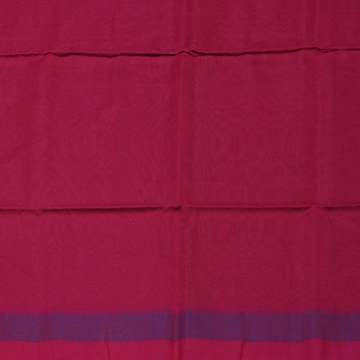 Hayagrivas Handloom Deep Sampanga Green Pure Kora Silk Cotton Saree with Pink & Blue Border KBE1485J1-2