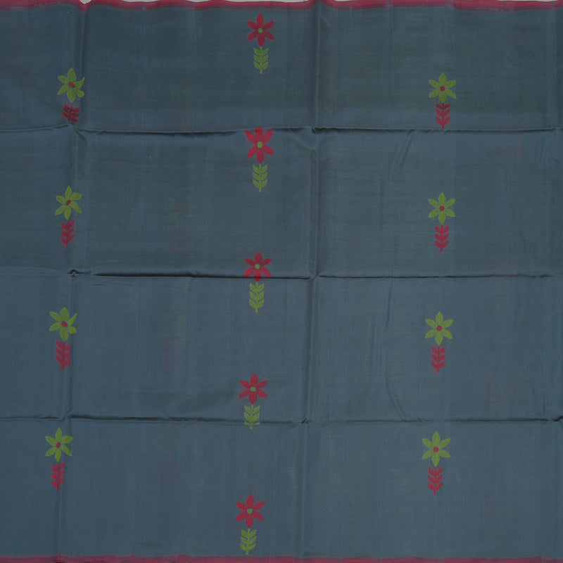 Hayagrivas Grey Kora Silk Cotton Saree KBE1485J3-10