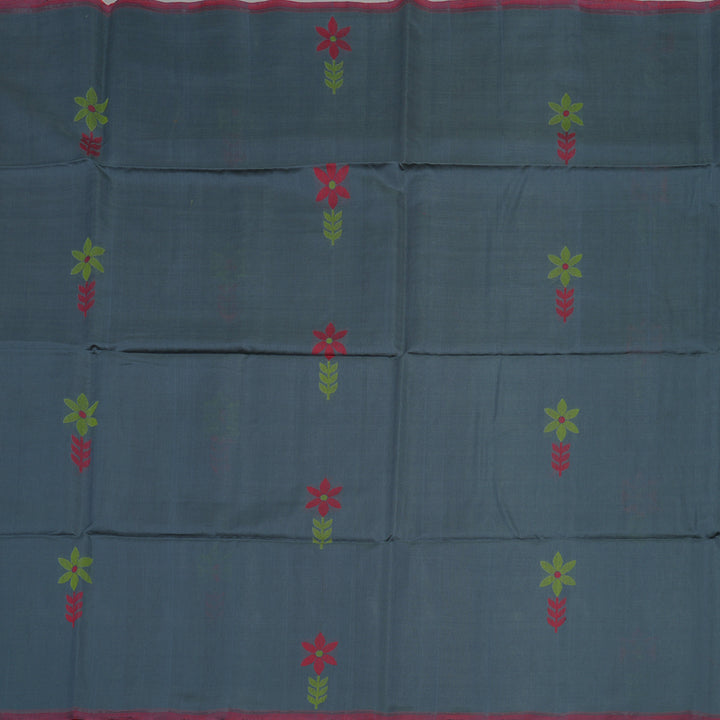 Hayagrivas Grey Kora Silk Cotton Saree KBE1485J3-10