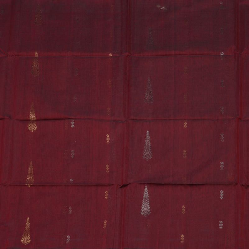 Hayagrivas Handloom Wine Maroon Pure Kora Silk Cotton Saree KBE1485J3-11