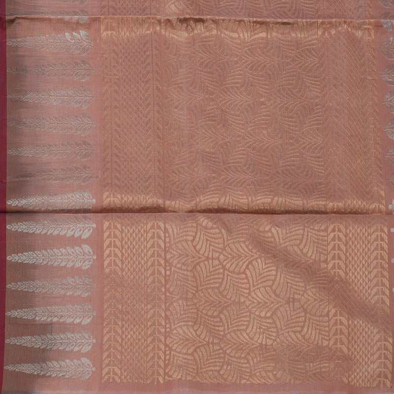 Hayagrivas Handloom Wine Maroon Pure Kora Silk Cotton Saree KBE1485J3-11