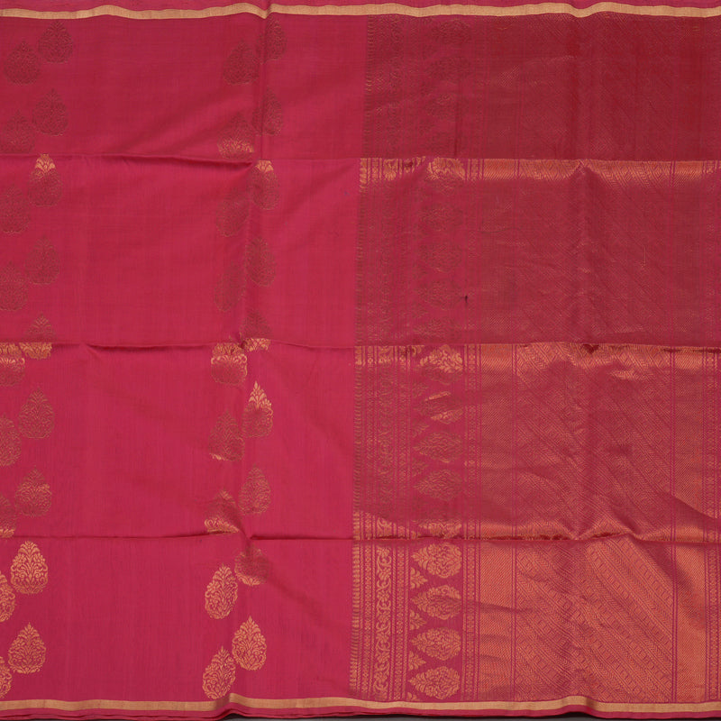 Hayagrivas Handloom Pink Pure Kora Silk Cotton Saree KBE1485J3-13