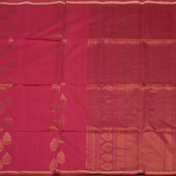 Hayagrivas Handloom Pink Pure Kora Silk Cotton Saree KBE1485J3-13