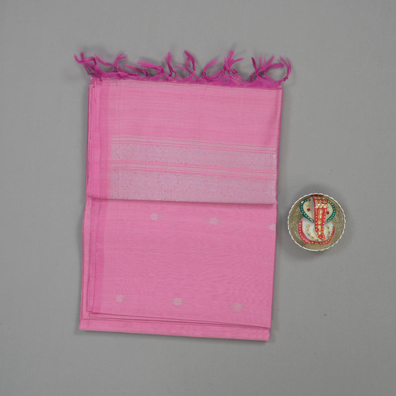 Hayagrivas Handloom Rose Pink Kora Silk Cotton Saree KBE1485J3-14