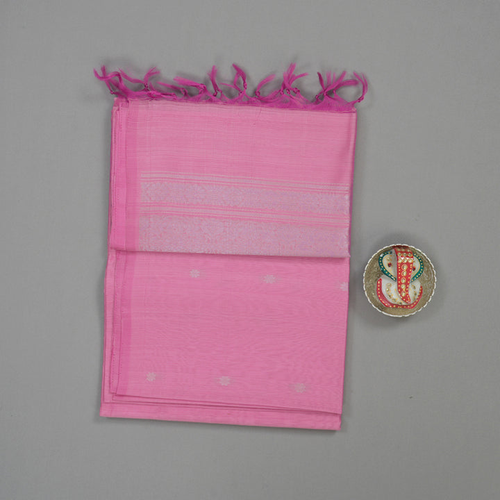 Hayagrivas Handloom Rose Pink Kora Silk Cotton Saree KBE1485J3-14