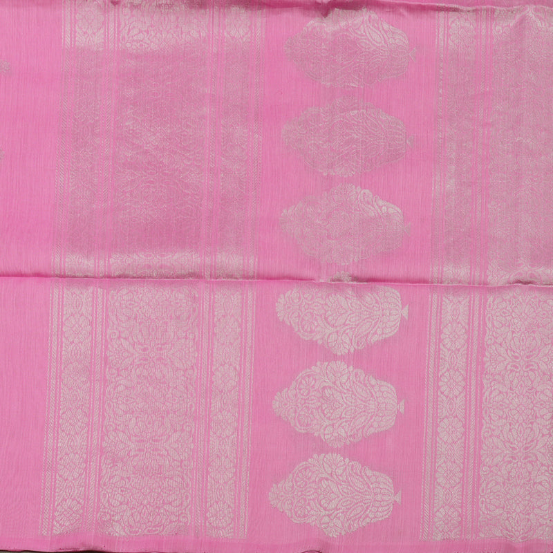 Hayagrivas Handloom Rose Pink Kora Silk Cotton Saree KBE1485J3-14