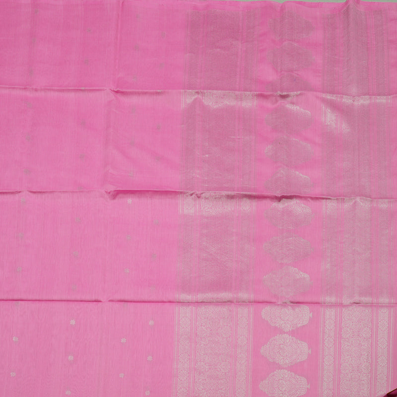 Hayagrivas Handloom Rose Pink Kora Silk Cotton Saree KBE1485J3-14