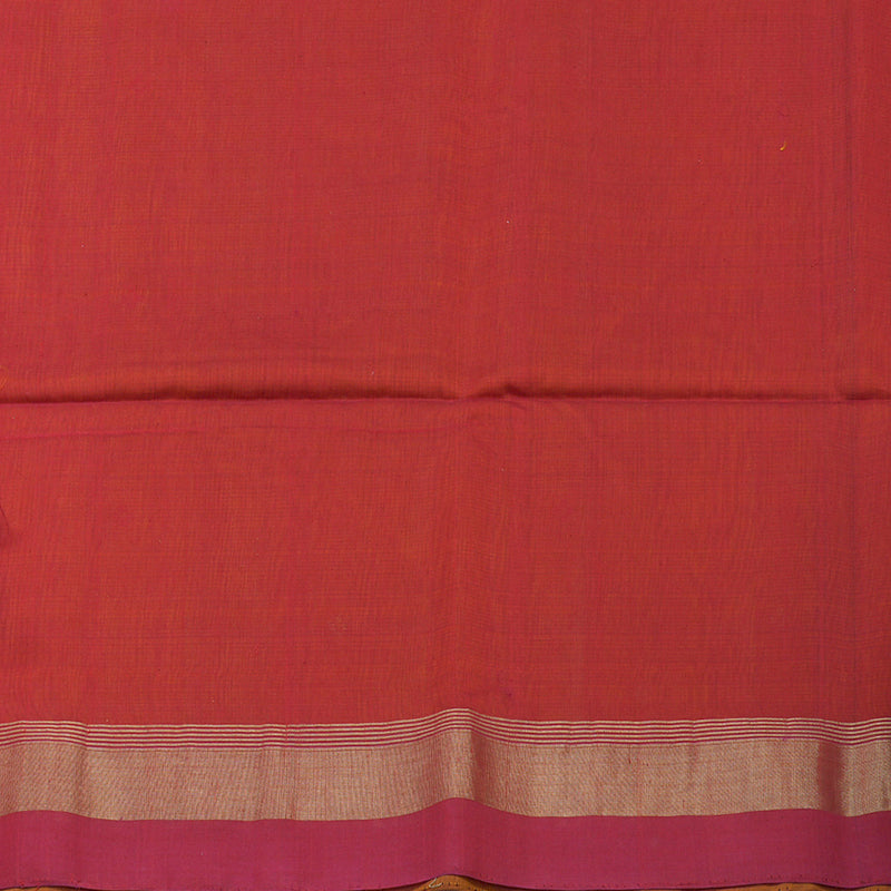 Hayagrivas Handloom Tumeric Yellow Kora Silk Cotton Saree with Red Border KBE1485J3-17