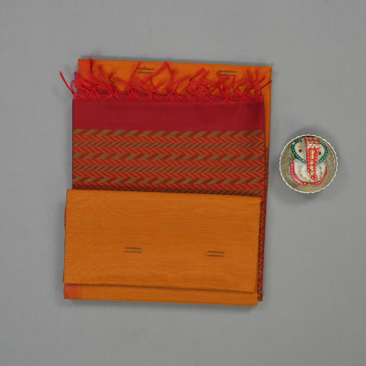 Hayagrivas Handloom Turmeric Yellow Pure Kora Silk Cotton Saree KBE1485J3-39