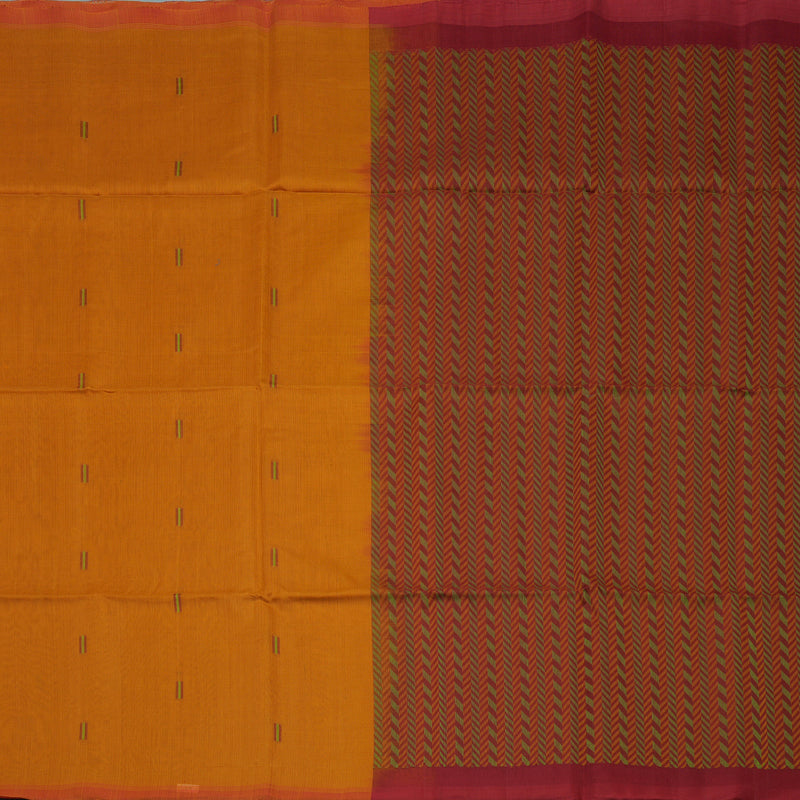 Hayagrivas Handloom Turmeric Yellow Pure Kora Silk Cotton Saree KBE1485J3-39