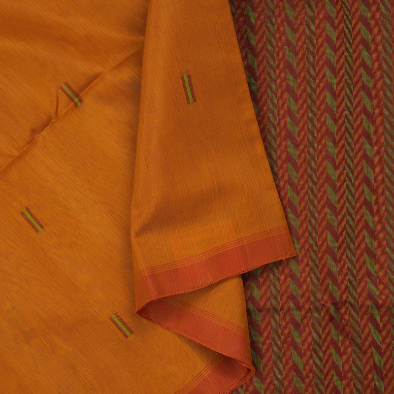 Hayagrivas Handloom Turmeric Yellow Pure Kora Silk Cotton Saree KBE1485J3-39