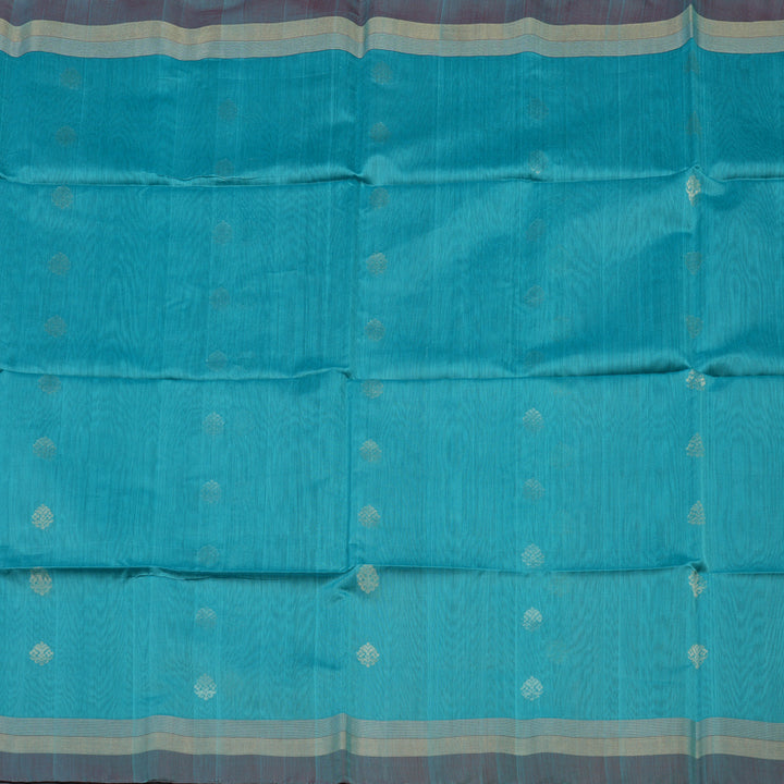 Hayagrivas Sky Blue Kora Silk Cotton Saree KBE1485J3-45