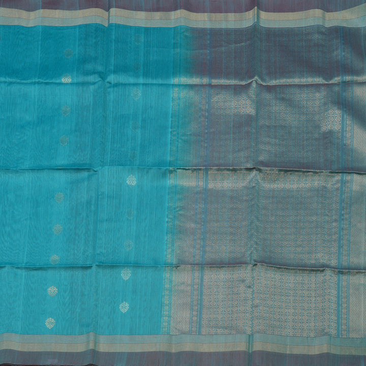 Hayagrivas Sky Blue Kora Silk Cotton Saree KBE1485J3-45