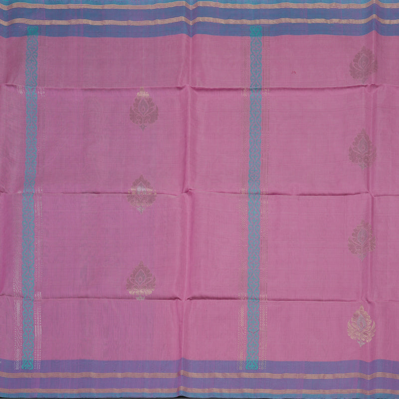 Hayagrivas Lavendar Pure Kora Silk Cotton Saree with Dual Tone Purple Border KBE1485J3-5