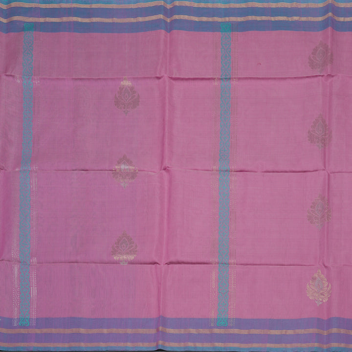 Hayagrivas Lavendar Pure Kora Silk Cotton Saree with Dual Tone Purple Border KBE1485J3-5