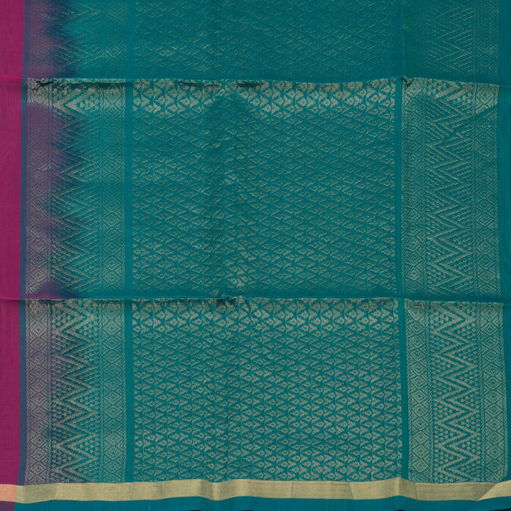 Hayagrivas Handloom Magenta Pink Pure Kora Silk Cotton Saree with Small Border KBE1485J3-55