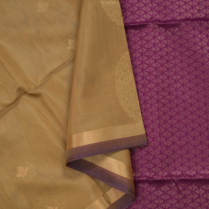 Hayagrivas Sandal Beige Pure Kora Silk Cotton Saree with Small Border KBE1485J3-58