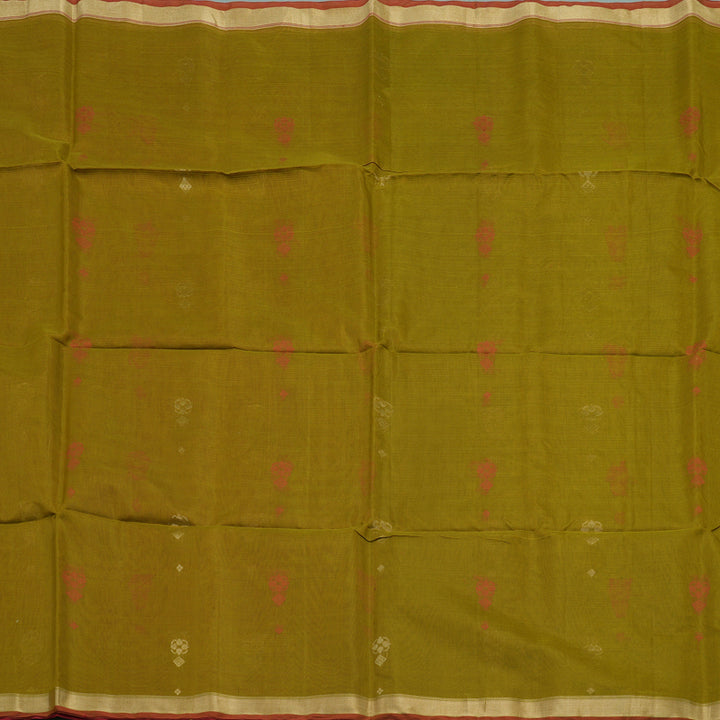 Hayagrivas Sampanga Green Kora Silk Cotton Saree KBE1485J4-12