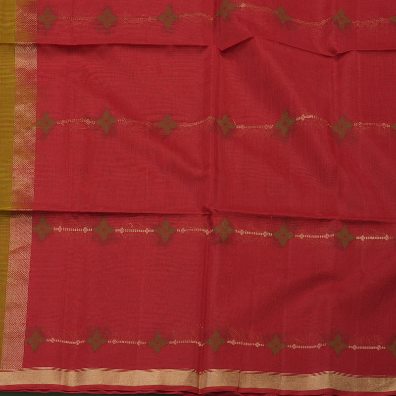 Hayagrivas Sampanga Green Kora Silk Cotton Saree KBE1485J4-12