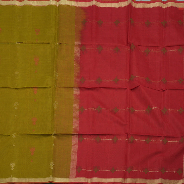 Hayagrivas Sampanga Green Kora Silk Cotton Saree KBE1485J4-12