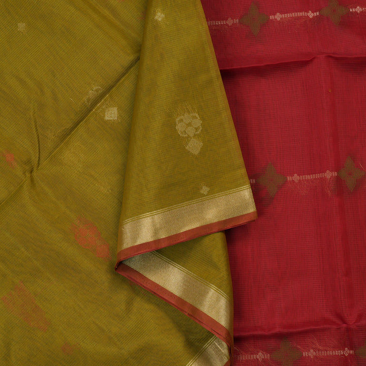Hayagrivas Sampanga Green Kora Silk Cotton Saree KBE1485J4-12